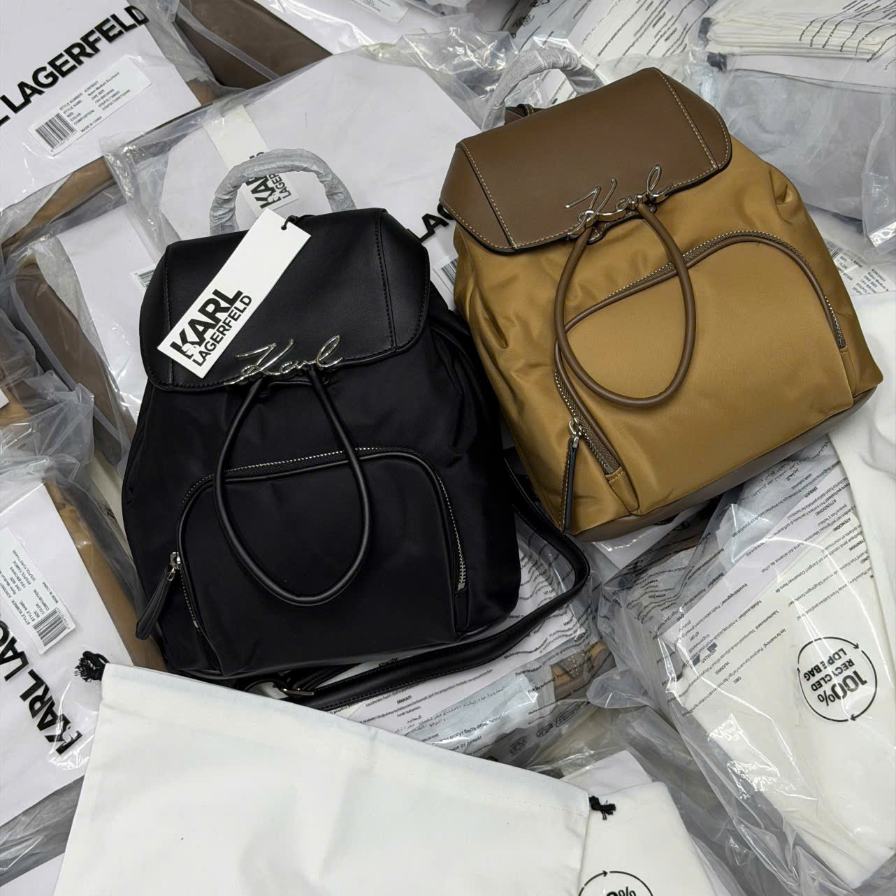 Ba Lô Nữ Karl Lagerfeld K/Signature, Nylon Kết Hợp Da